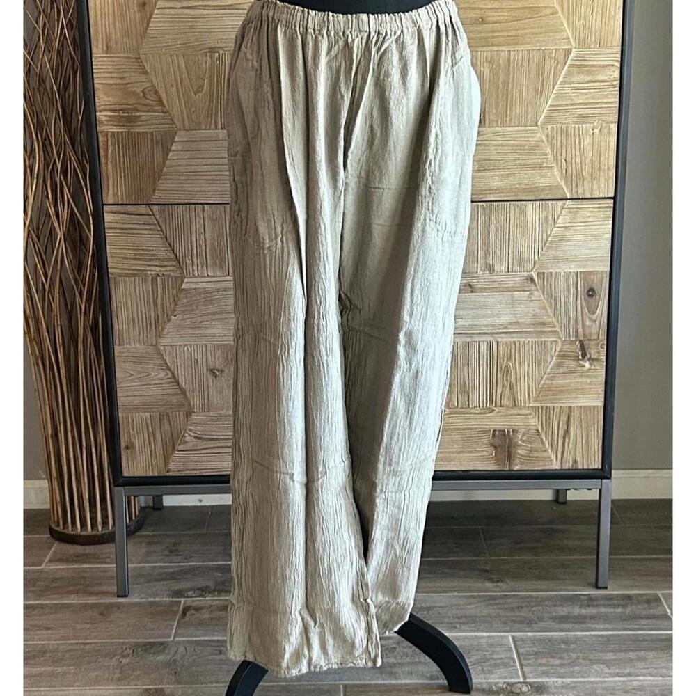 NWT Oh My Gauze! Womens Tan Paperbag Pants Cotton Size 2